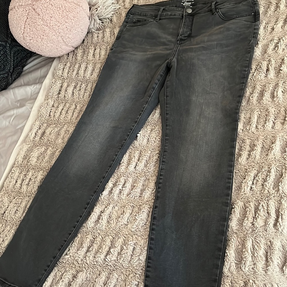 Black Distressed stretch jeans